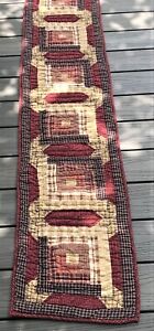 Patchwork Quilt Padded Table Runner 14 X 76 Inches