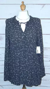 NEW!! SONOMA Maternity Size M Gray Floral V-Neck with Ties Long Sleeves Blouse - Picture 1 of 6