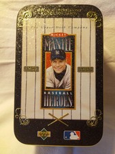 1995 Mickey Mantle Baseball Heroes Collector Tin & Cards COA Upper Deck Metalic