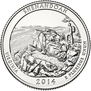 2014 D Shenandoah Park Quarter. ATB Series Uncirculated From US Mint roll. - Picture 1 of 3