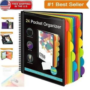 Assorted Color Round Tab Binder with Zipper Pocket - Perfect for School Supplies - Picture 1 of 11