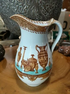 Antigua jarra de leche con marca Edwards del siglo XIX. Calcomanía de cerámica griega. 1861 - Imagen 1 de 12
