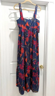 Nuevo con etiquetas Clover & Sloane Maxi Vestido Solero para Mujer 14 Empire Azul Marino Rojo Oscuro Floral Playa Foto 1 de 4