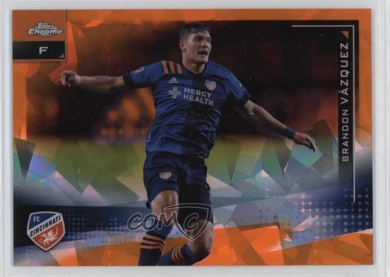 2021 Topps Chrome MLS Sapphire Edition Orange /25 Brandon Vazquez #44 Rookie RC - Image 1 of 2