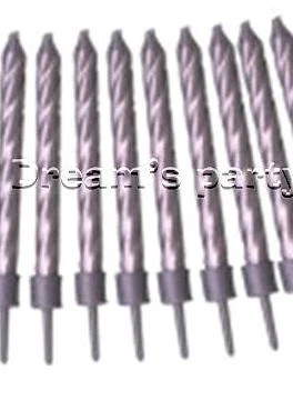 CANDELINE ARGENTO PZ 12 CM10 - Immagine 1 di 2