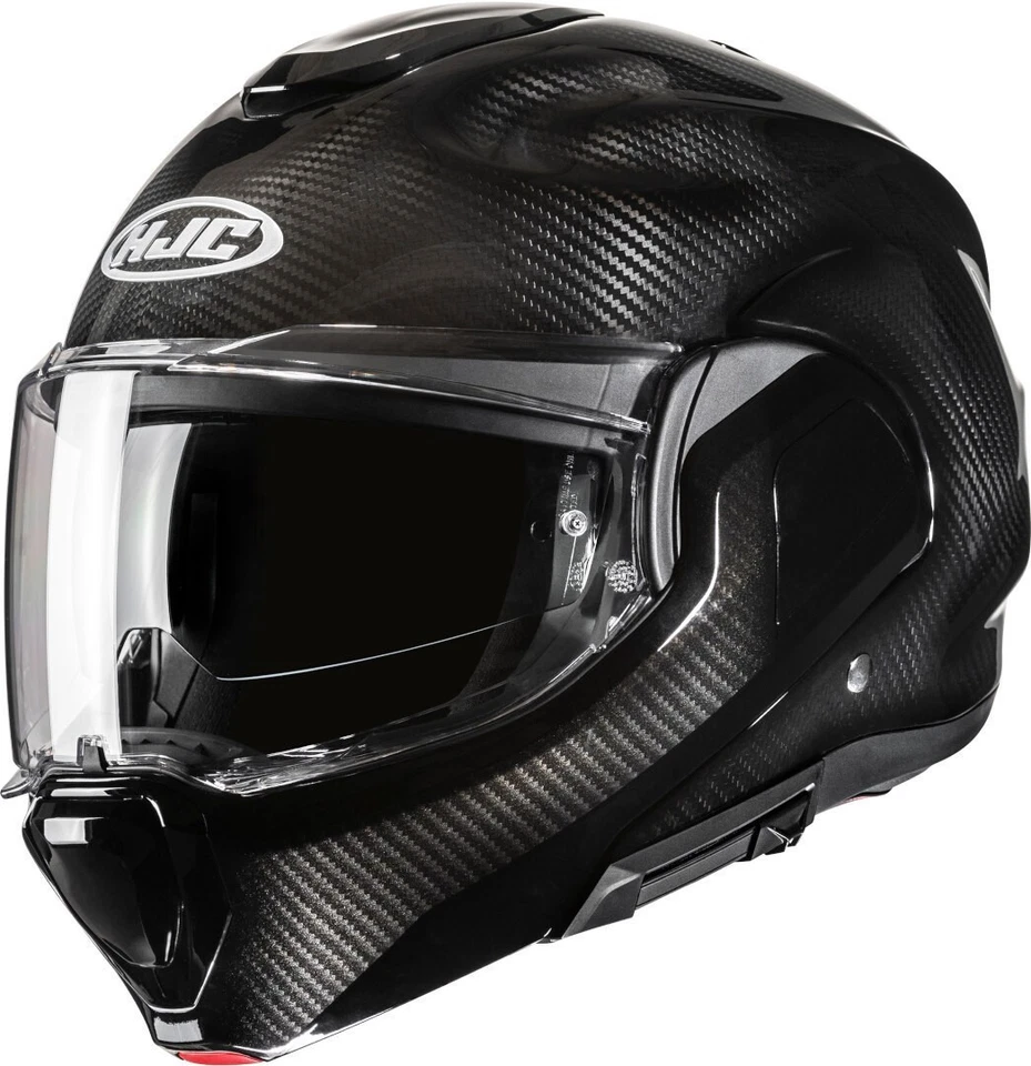 CASCO CARBONIO MODULARE MENTO RIBALTABILE HJC F100 CARBON GLOSS TG L