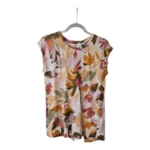 Joie Shirt Womens Size M Floral 100% Linen Button Back Top Multicolor  - Picture 1 of 9