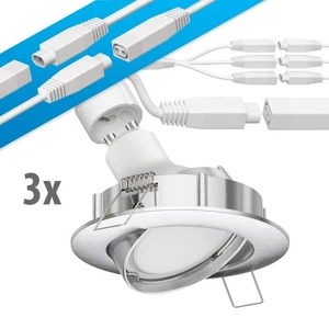 LED Decken-Einbaustrahler DEX chrom matt schwenkbar GU14,664W je 450lm weiß - Bild 1 von 7