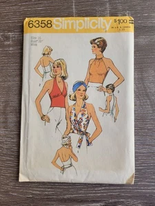 Top e supporto Simplicity 6358 taglia 16 modello non tagliato vintage 1974 - Foto 1 di 8
