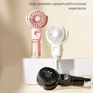 Rechargeable Portable Fan with Powerful Motor and Cooling Mist Feature - Zdjęcie 1 z 15