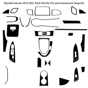 Glossy Black Interior Full Set Cover Trim For Hyundai Veloster JS 2019-2022 - Bild 1 von 19