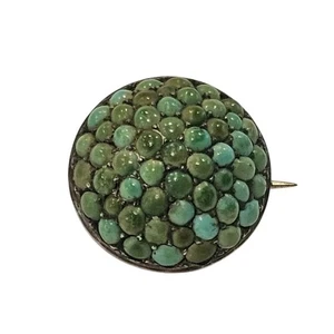 1870er Türkis Cluster Brosche Vintage Antik Vergoldet 0,900 Silber - Bild 1 von 4