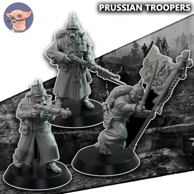 Funduk25 - 4x Grimdark Prussian Yeoman Troopers - Grimdark Crusade Germans - Image 1 of 3