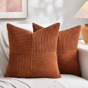 2 Packs Rust Decorative Throw Pillow Covers 20x20 Inch for Living Room Couch,... - Picture 1 of 9