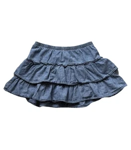 Circo Blue Girls L(10/12) Blue Skirt Ruffle Stretchy Denim Pattern Dress Bottoms - Picture 1 of 5