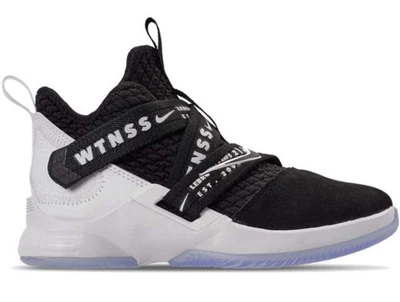 耐克 Lebron Soldier XII 篮球鞋 青少年 尺码 1 黑色/白色 运动 运动 — 第 1/4 张图片