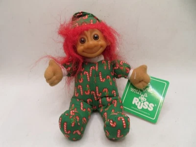 Muñecas Troll Mascotas Russ Luv de Colección Juguete con Bastón de Caramelo de Navidad Traje Pelo Rojo NUEVO Foto 1 de 4