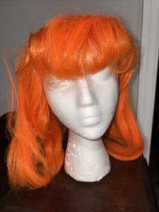 Perücke Neon Orange Lang Pony Cosplay Verkleiden Halloween Kostüm - Bild 1 von 2