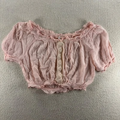 Limón Salado Mujer Med Rosa Fuera del Hombro Volantes Manga Corta Top Bebé Muñeca Foto 1 de 4