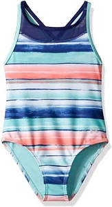 Under Armour Kid's Girls' 242959 Cerulean One Piece Swimsuit Size 8 - Picture 1 of 2