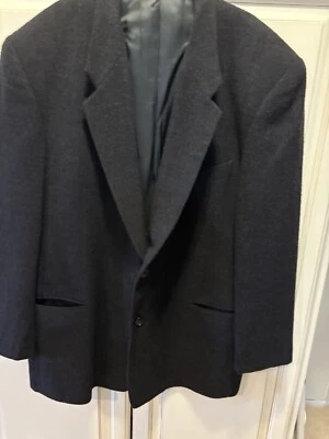 Blazer Mani Gorgio Armani 46L Negro Lana Virgen Traje Chaqueta De Colección Forrado con Rayón Foto 1 de 4