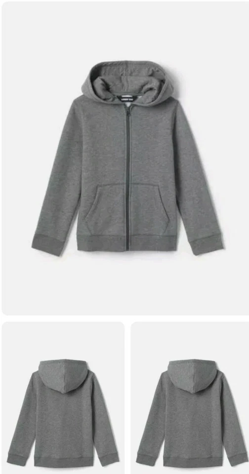 Lands' End School Uniform Girl's Zip Front Sweatshirt Pewter Heather size M - Image 1 of 1