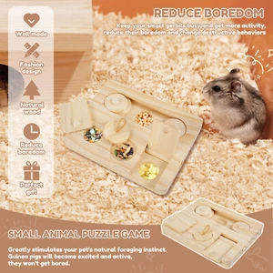 Guinea Pig Foraging Toy Wooden Hamsters Foraging Toy Rabbit Puzzle Toy lepGX - Picture 1 of 11