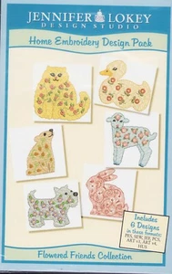 Vintage Embroidery Animal Flower Friends Collection Jennifer Lokey Machine CD - Picture 1 of 3