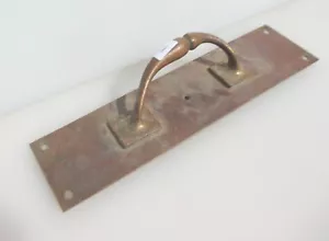 Antique Bronze Door Handle Shop Pull Vintage Pub Old Victorian Brass 12"H - Picture 1 of 14