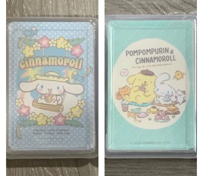 Cinnamoroll Pom Pom Purin Cute Playing Cards Poker Plastic Case Sanrio Fun Game - Image 1 of 4