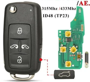 Fits VW Sharan 434Mhz  ID48 Complete Transponder Remote Key - Picture 1 of 4