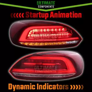 VW Scirocco 2008-2014 LED Tail Lights Red Clear + Animation Dynamic Sequential - Picture 1 of 11
