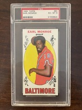 1969 Topps #80 Earl Monroe RC Rookie PSA 6 EX-MT Baltimore Basketball Card