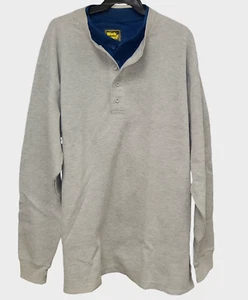 Men's Long Sleeve Thermal Double neck Henley-Work n Sport -Size -XLT-2XLT- NEW - Picture 1 of 3