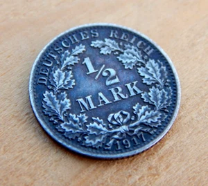 Collectible Silver 1/2 Deutsches Reich Mark coin 1917 - Picture 1 of 4