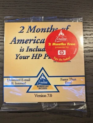 Gold AOL CD Version 7.0 - 2 Months Free - Vintage - Retro - New Factory Sealed - Image 1 of 2