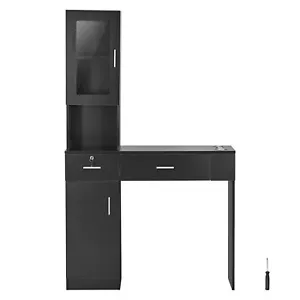 VEVOR Salon Station Wall Mount Barber Salon Station for Hair Stylist SPA Black - Picture 1 of 12