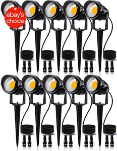 12W LED Landscape Lights 12V Warm White Waterproof Outdoor Garden Spotlights - Picture 1 of 12