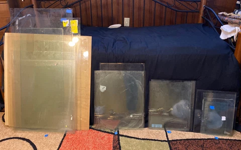 26 Pieces OLD Antique Wavy Glass Panels Replacement Glass Lot Frame Window + Cover