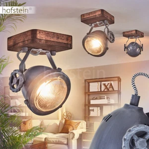 Plafoniera industriale soggiorno camera da letto lampada stanza illuminazione girevole legno - Foto 1 di 3