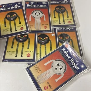 x7 Vintage Beistle Halloween Cat and Ghosts Helium Inflation Hopper balloons nos - Picture 1 of 7