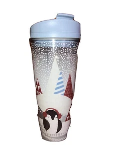 Starbucks Holiday Penguin Winter Tumbler 2009 Travel Kaffeebecher mit Deckel 12 Oz - Bild 1 von 10