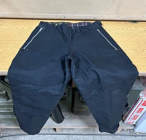 GENUINO RARO VINTAGE AÑOS 70 BARBOUR A8 INTER. PANTALONES CERA ALGODÓN NEGRO C32/81CM - Imagen 1 de 6