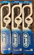3 Pack Oral-B Toothbrush - Charcoal - Medium Bristles - Black - 1 Count Each