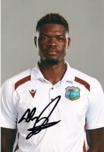WEST INDIES CRICKET: ALZARRI JOSEPH SIGNED 6x4 TEST PORTRAIT PHOTO+COA - Picture 1 of 1