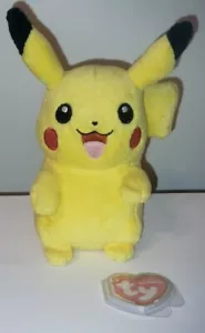 Casi nuevo* Ty Beanie Baby PIKACHU el Pokémon con etiquetas exclusivo del Reino Unido juguete de peluche de 6" - Imagen 1 de 11