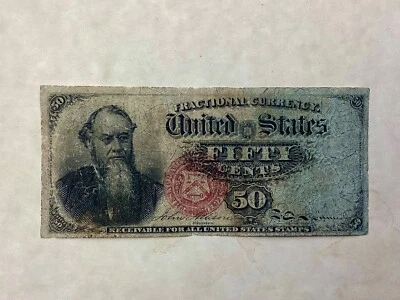 ~ Fr 1376 50 CENTS 4TH ISSUE US FRACTIONAL CURRENCY - VIOLET FIBERS - STANTON - Image 1 of 2