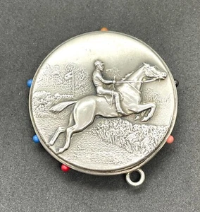 SEHR SCHÖNES STERLIN SILBER CHATELAINE REITTURM RENNEN NADELKISSEN - Bild 1 von 6