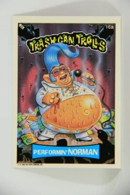 Trash Can Trolls 1992 Trading Card Sticker #16a Performin' Norman L016583 - Image 1 of 2