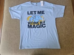 Disney Parks Aladdin "Let Me Work My Magic" Genie T-Shirt Youth Large Hanes NWT - Picture 1 of 5